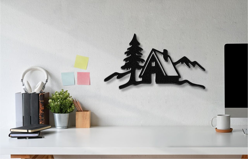 Mountain Cabin Metal Wall Art