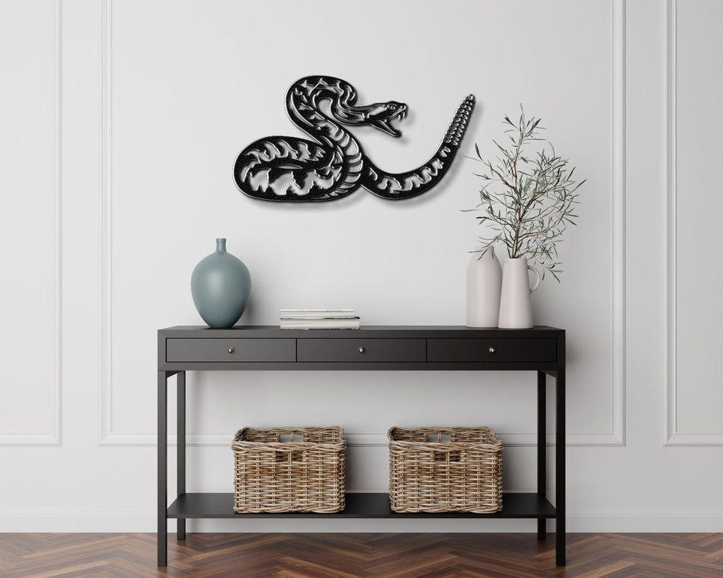 Striking Snake Metal Wall Art