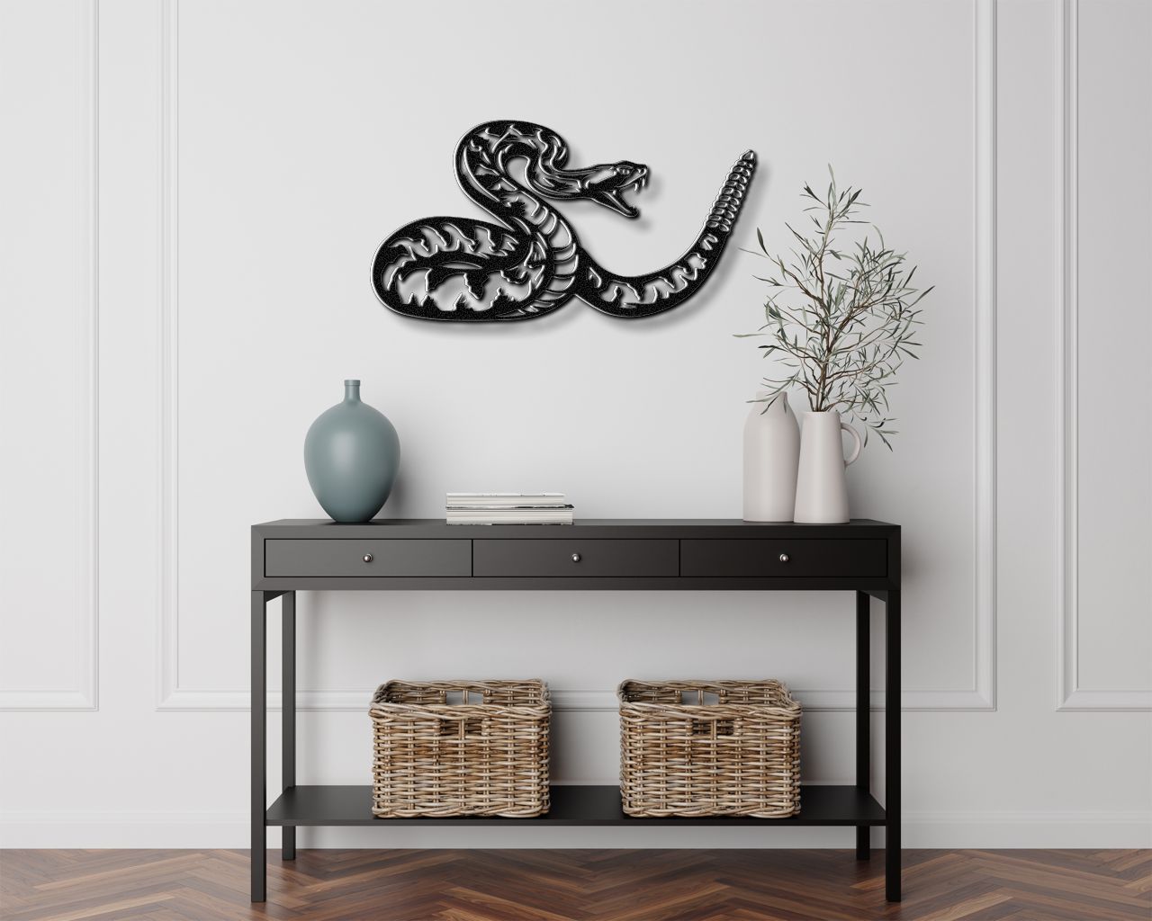 Striking Snake Metal Wall Art