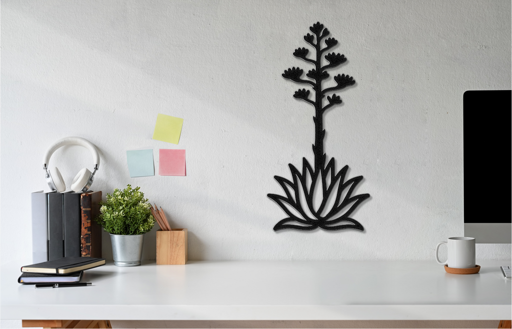 Blooming Agave Metal Wall Art