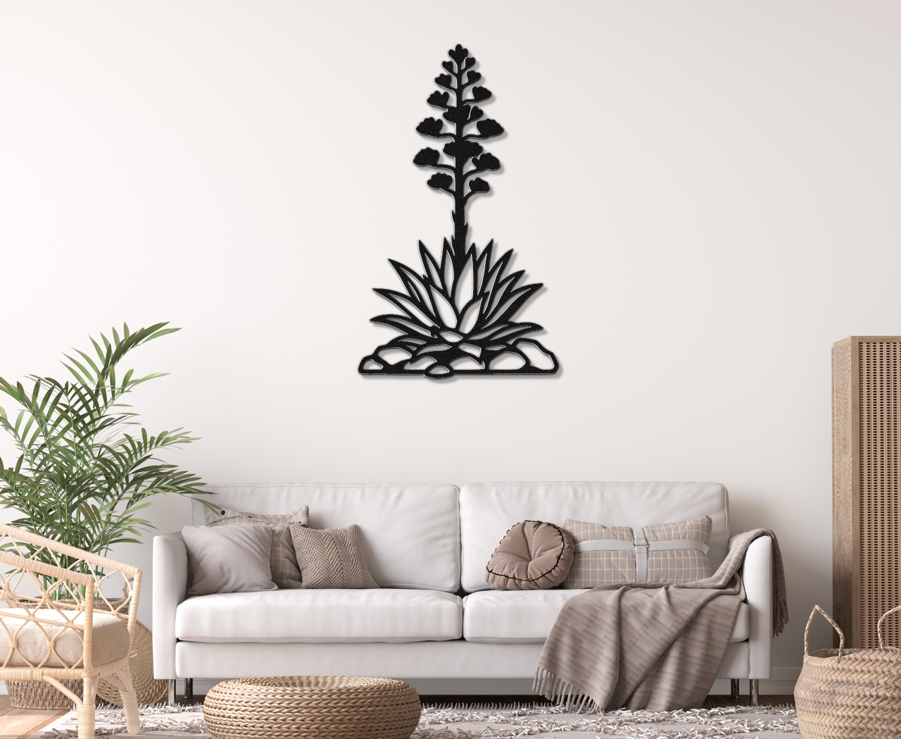 Blooming Agave Metal Wall Art
