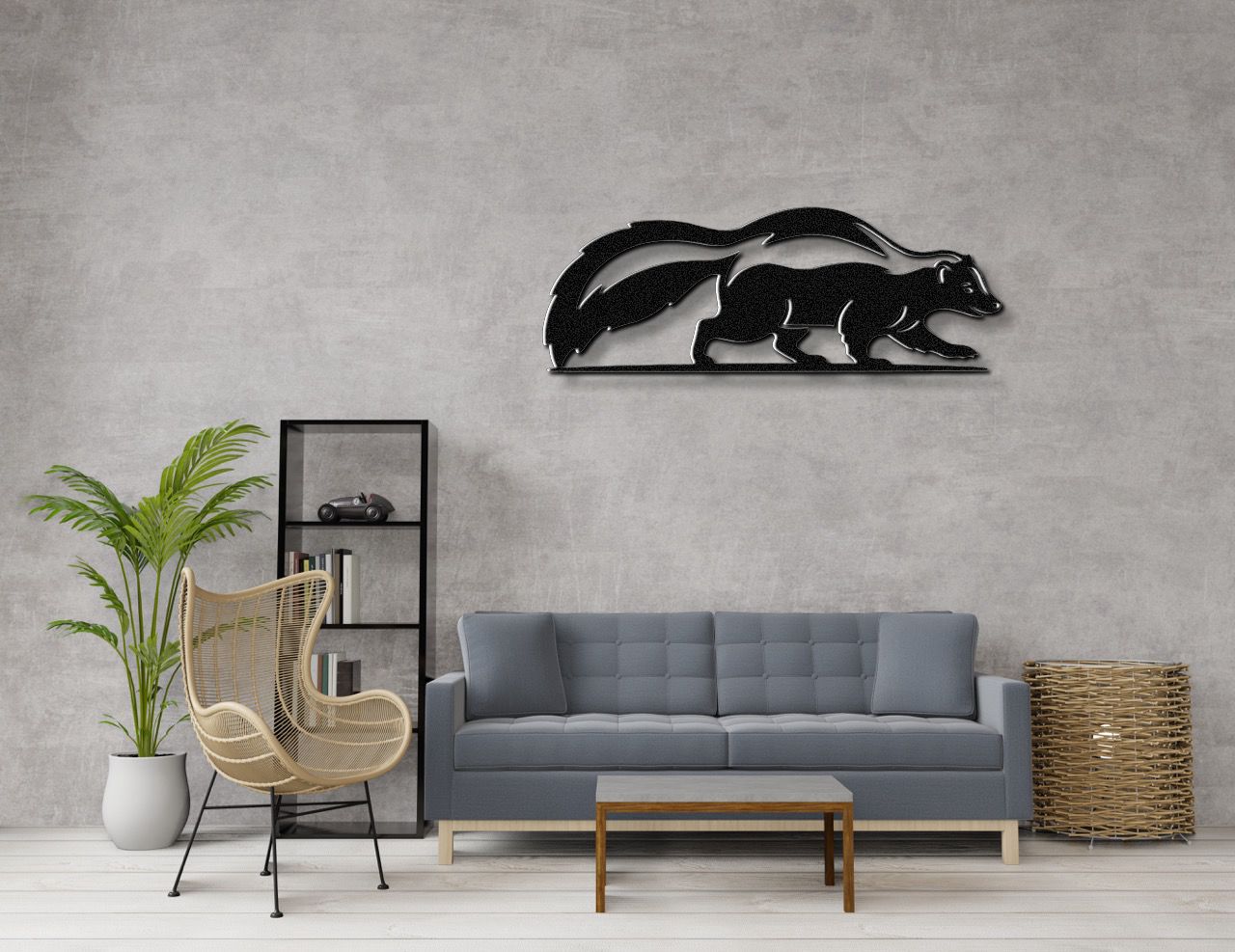 Sneaky Skunk Metal Wall Art
