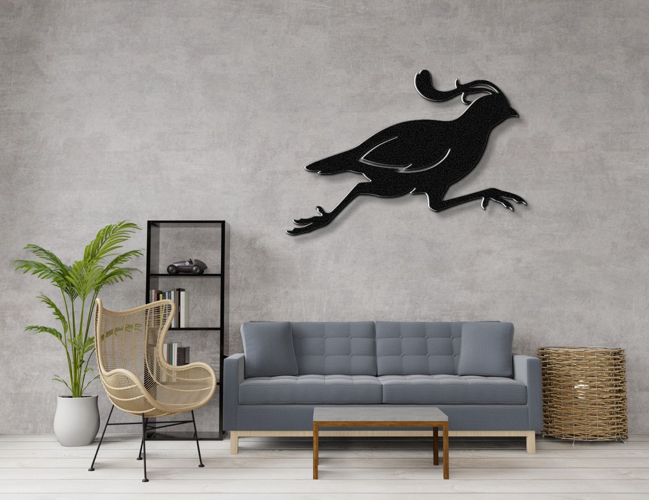 Running Quail Metal Wall Art
