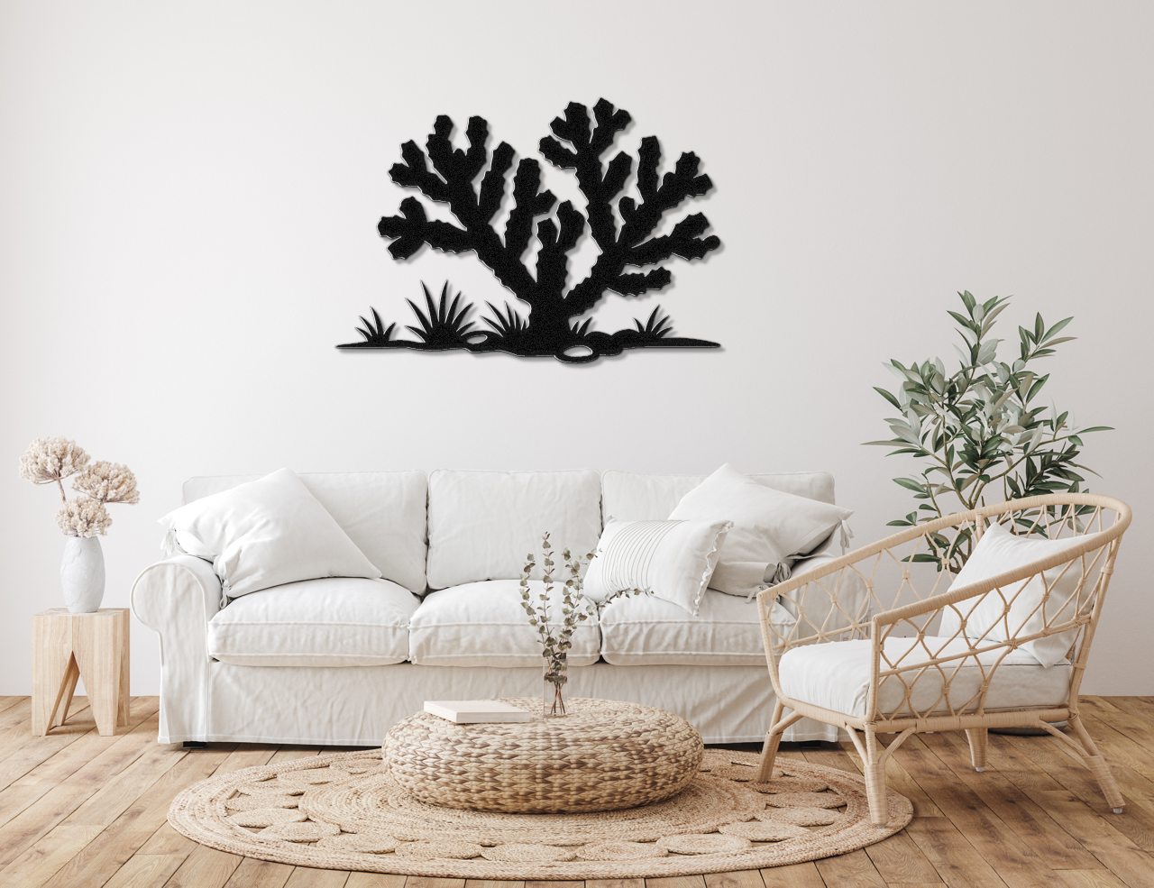 Cholla Cactus Metal Wall Art