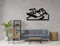 Snowboarder with Mountains Metal Wall Art