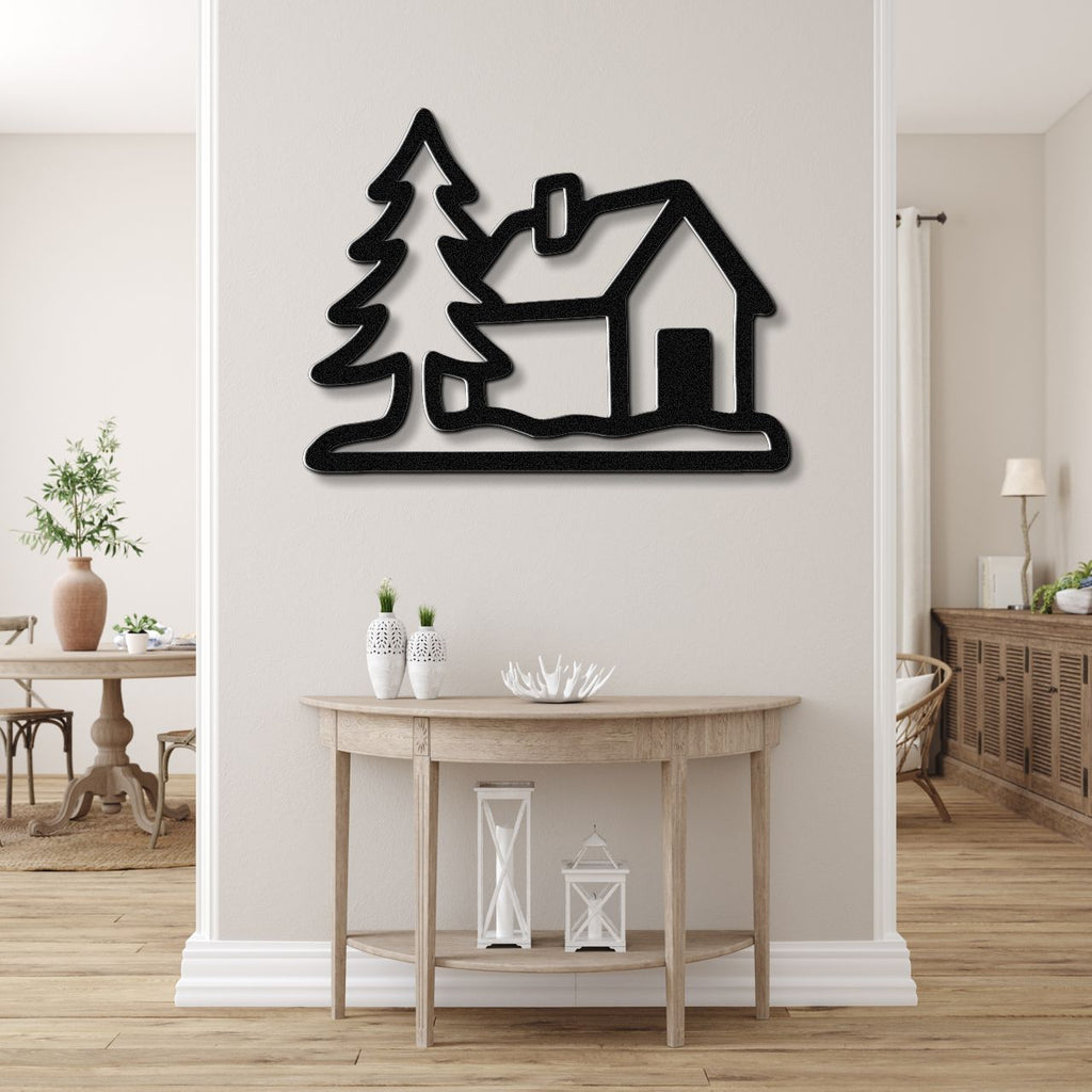 Mountain Cabin Metal Wall Art