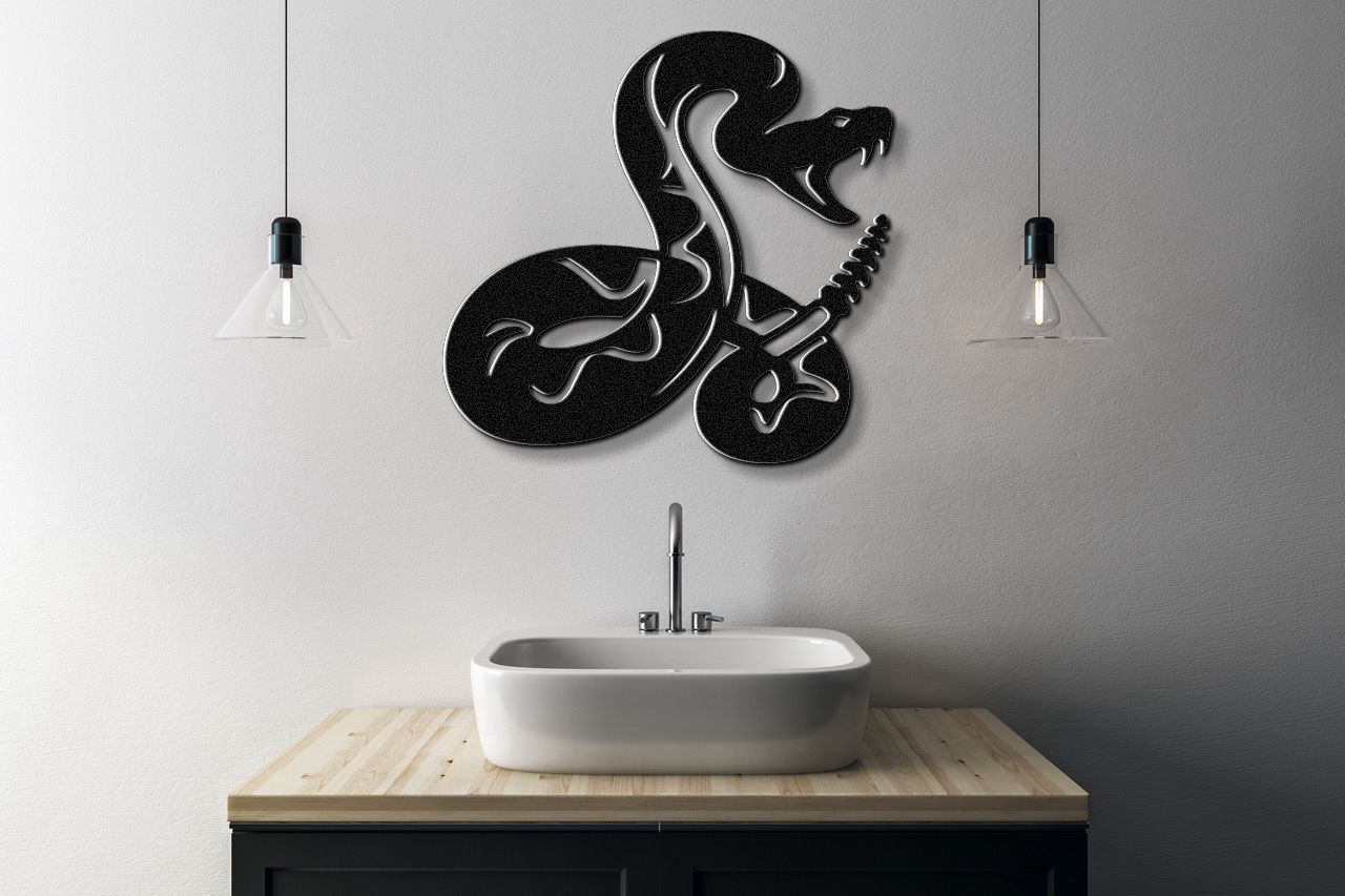 Striking Snake Metal Wall Art