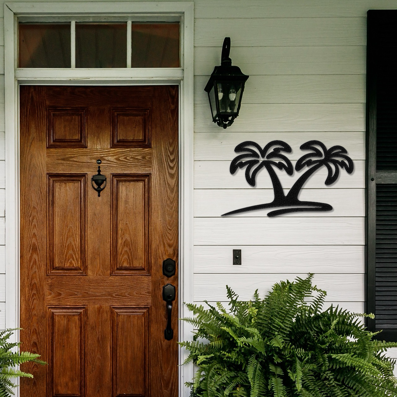 Twin Palm Tree Metal Wall Art