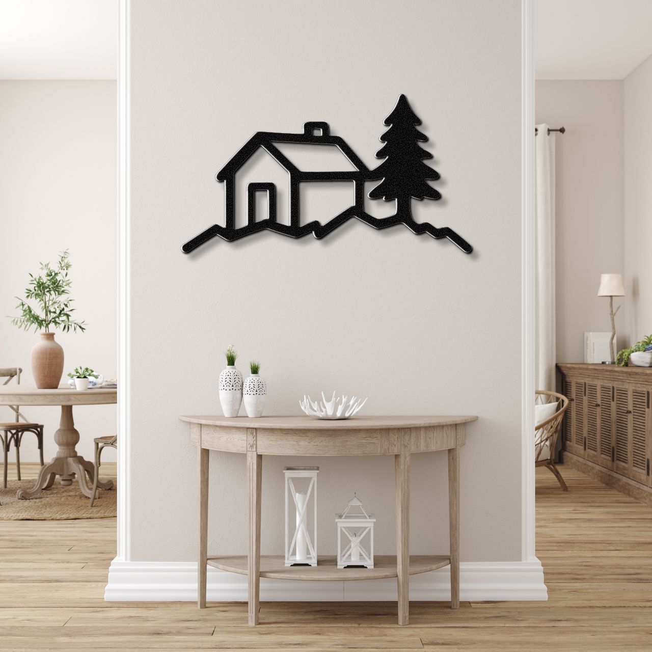 Mountain Cabin Metal Wall Art