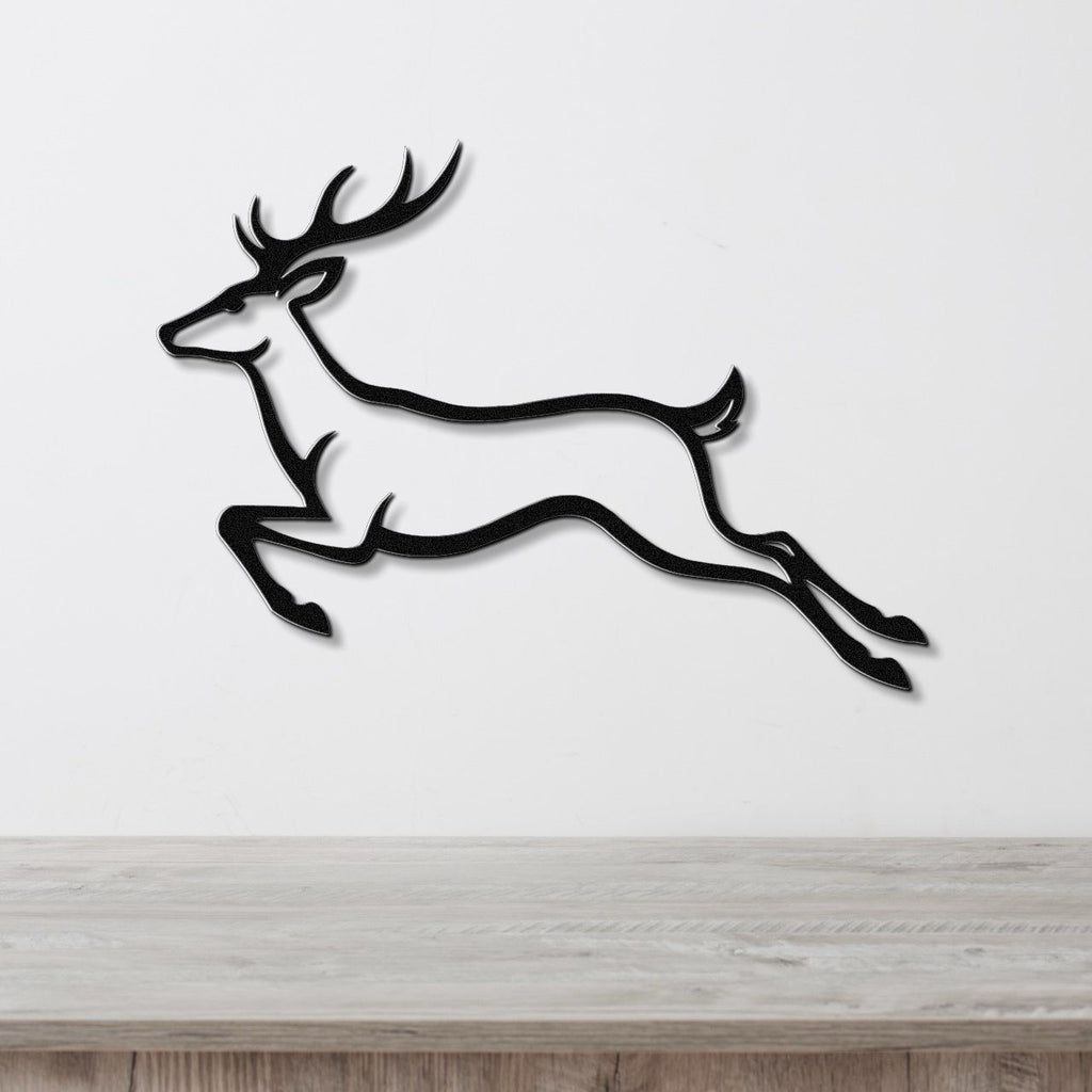 Jumping Deer Metal Wall Art