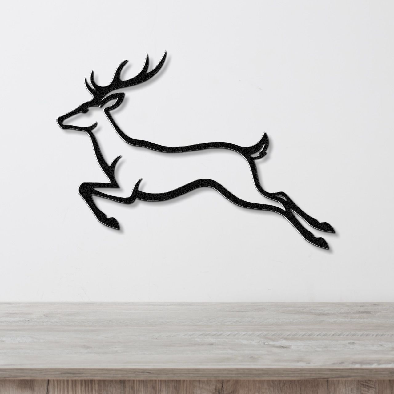 Jumping Deer Metal Wall Art