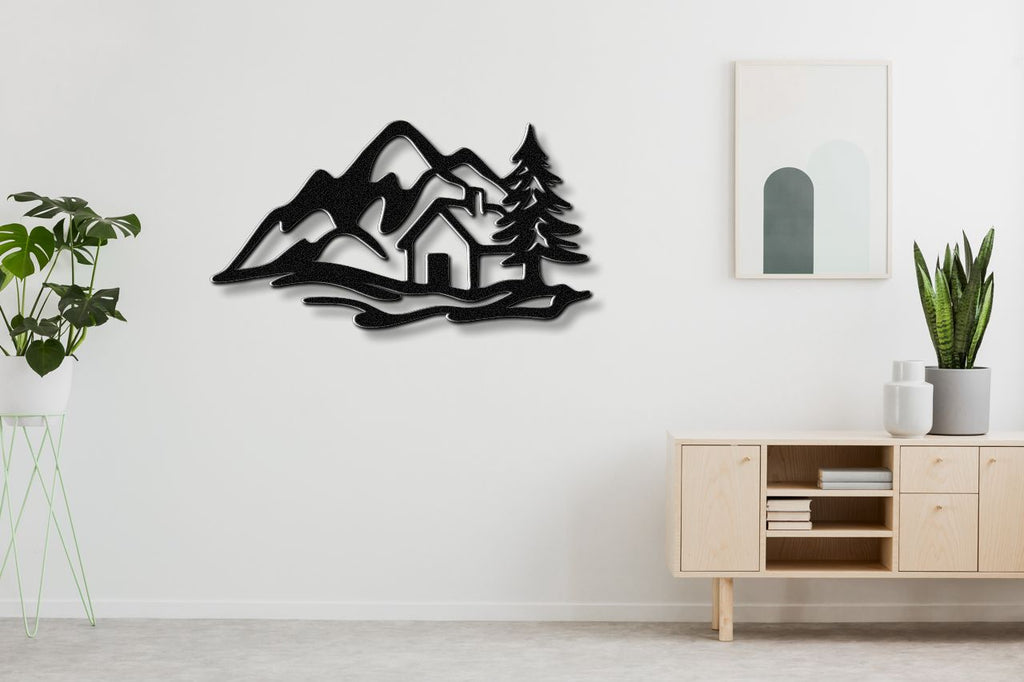 Mountain Cabin Metal Wall Art