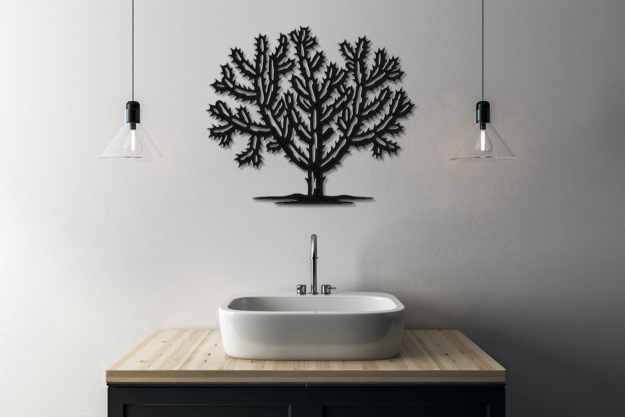 Cholla Cactus Metal Wall Art