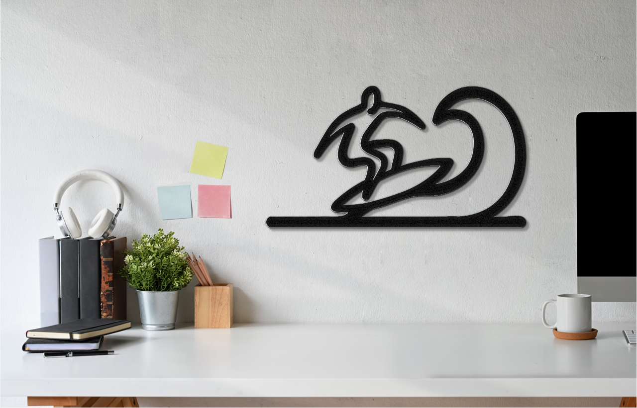 Surfer Metal Wall Art