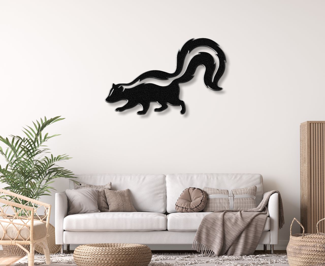 Sneaky Skunk Metal Wall Art