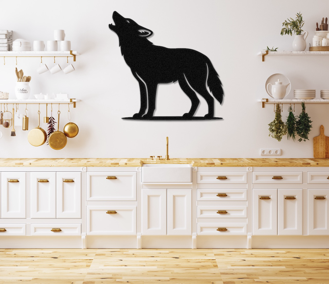 Howling Coyote Metal Wall Art