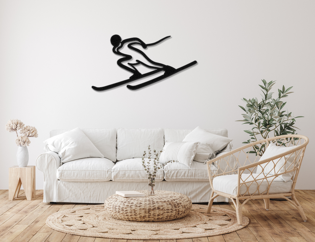 Skiing Metal Wall Art