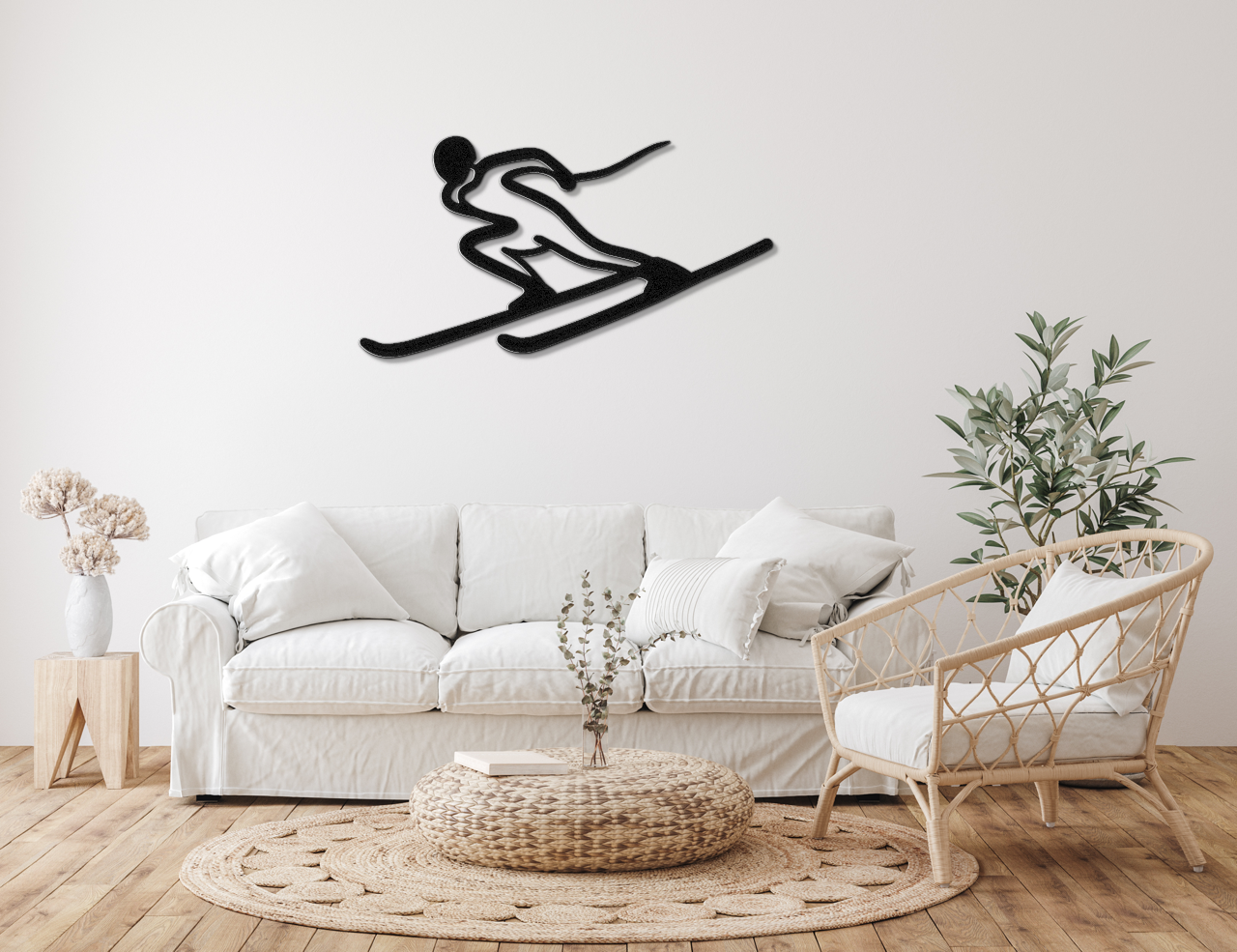 Skiing Metal Wall Art