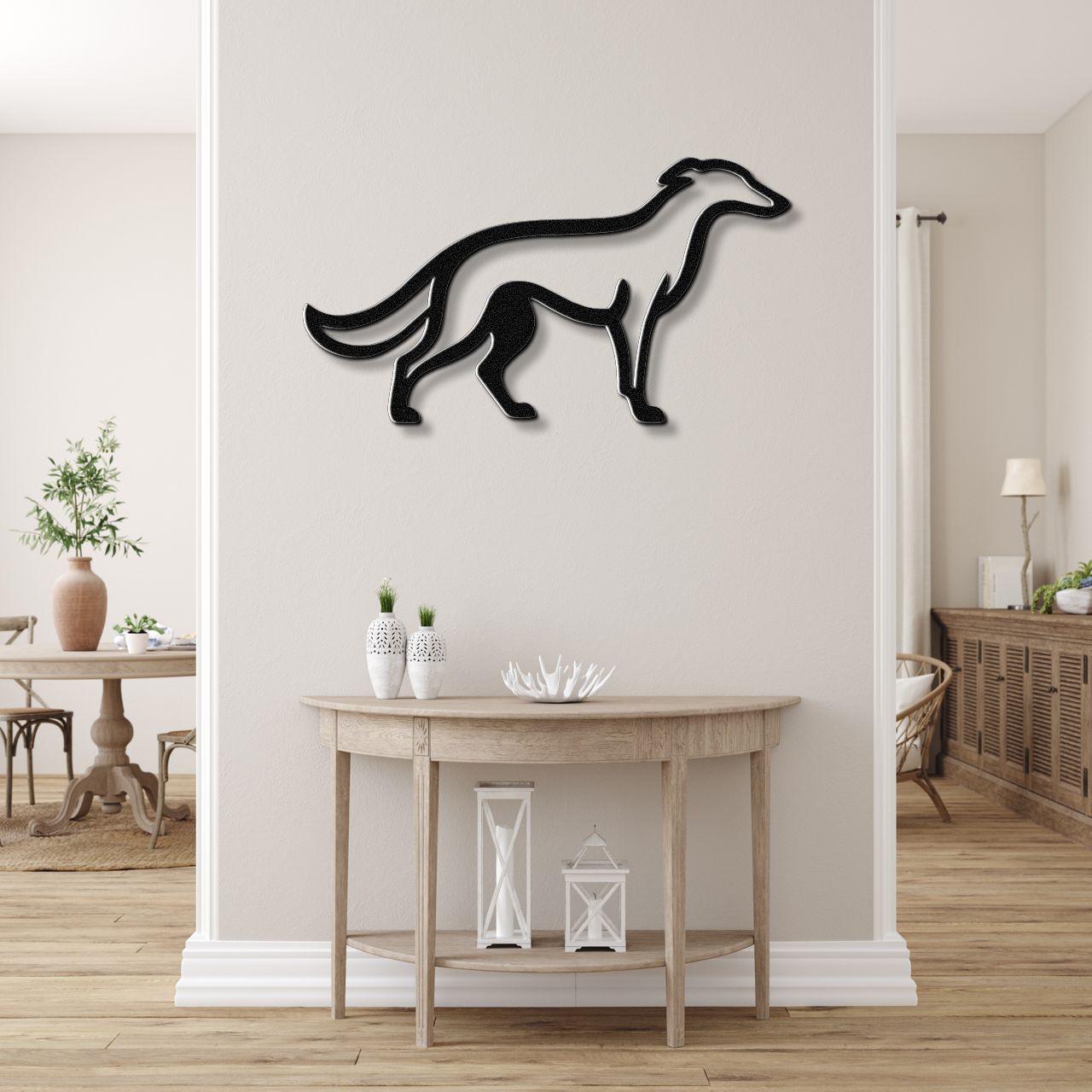 Borzoi Dog Metal Wall Art
