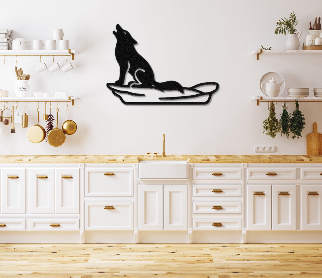 Howling Coyote Metal Wall Art