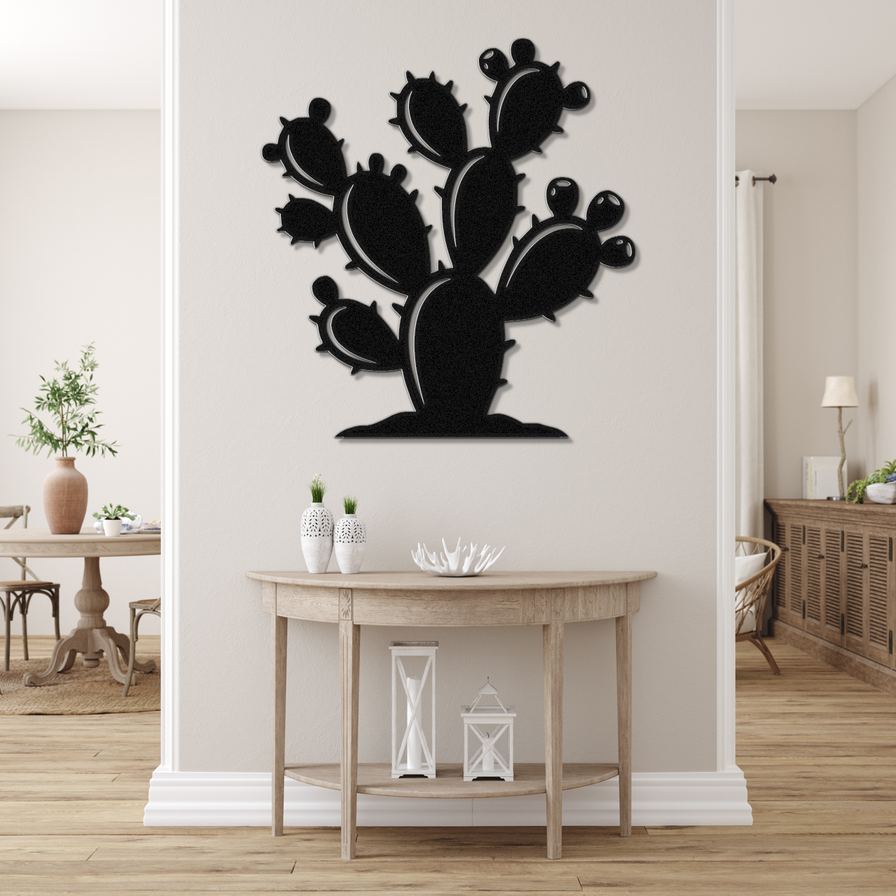 Prickly Pear Cactus Metal Wall Art