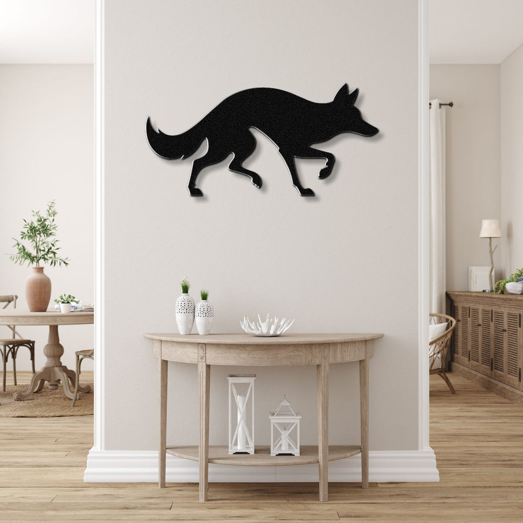 Sneaky Coyote Metal Wall Art