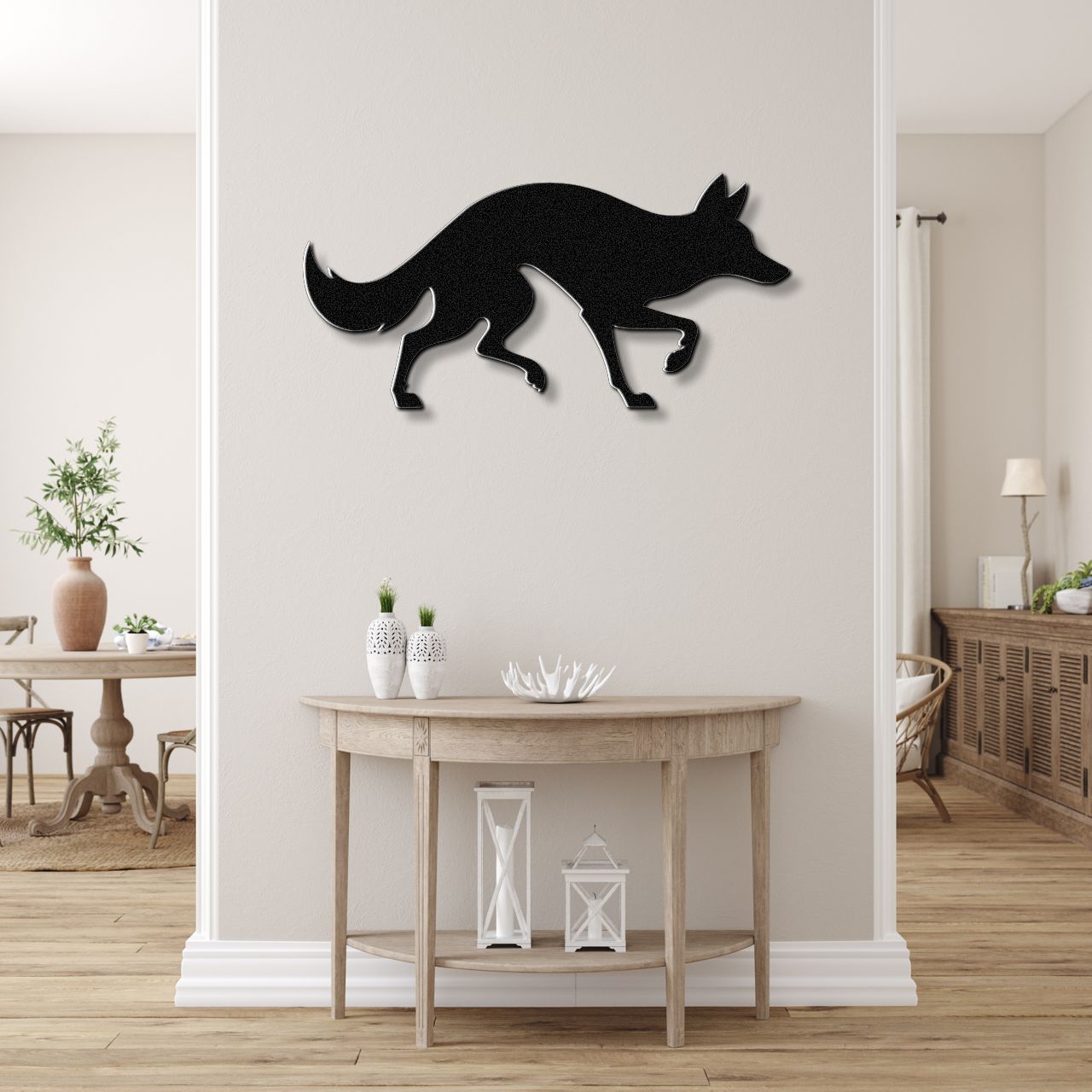 Sneaky Coyote Metal Wall Art