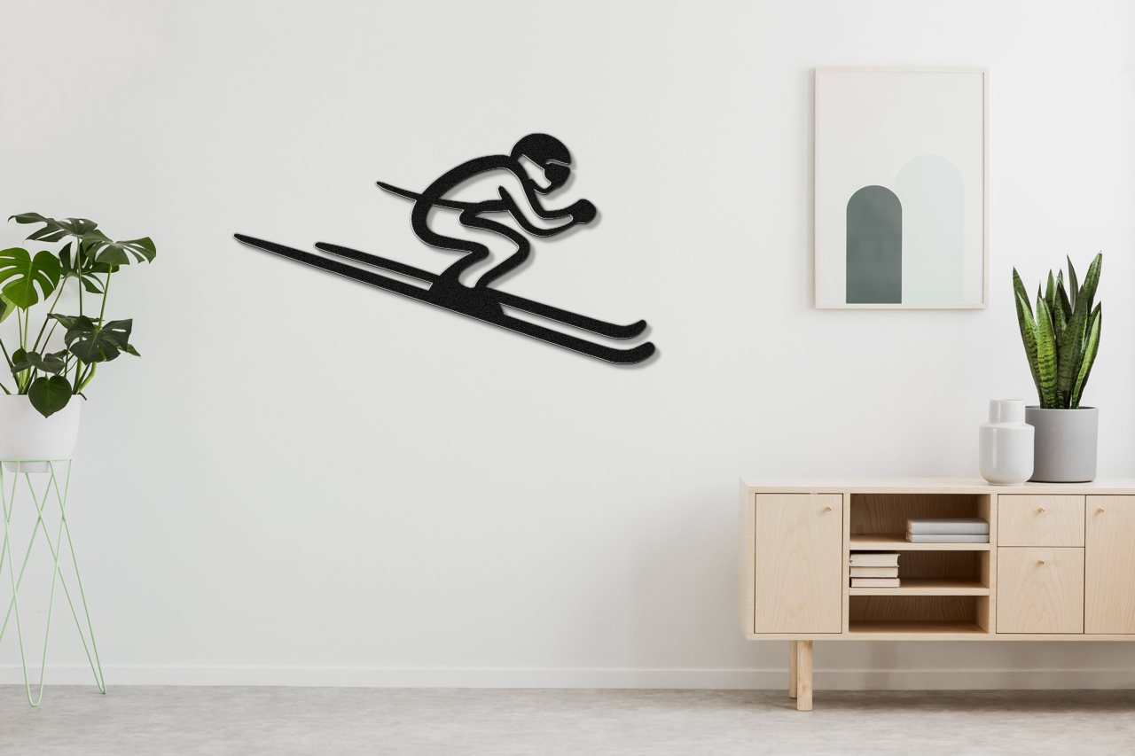 Skiing Metal Wall Art