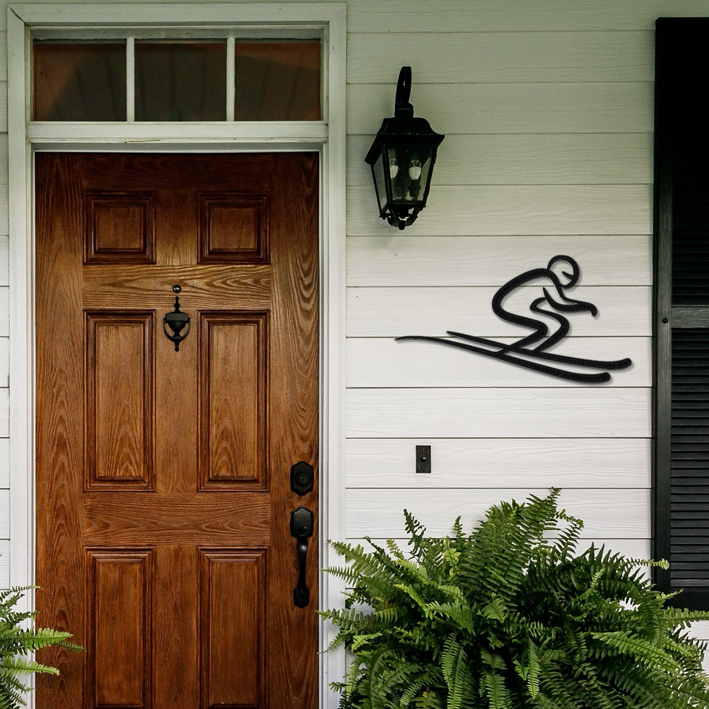 Skiing Metal Wall Art