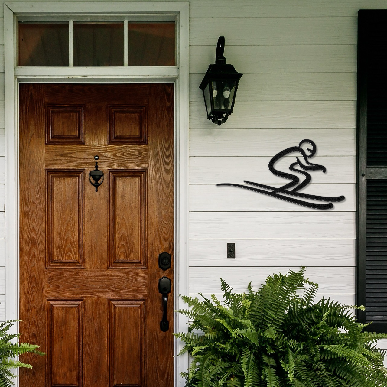Skiing Metal Wall Art