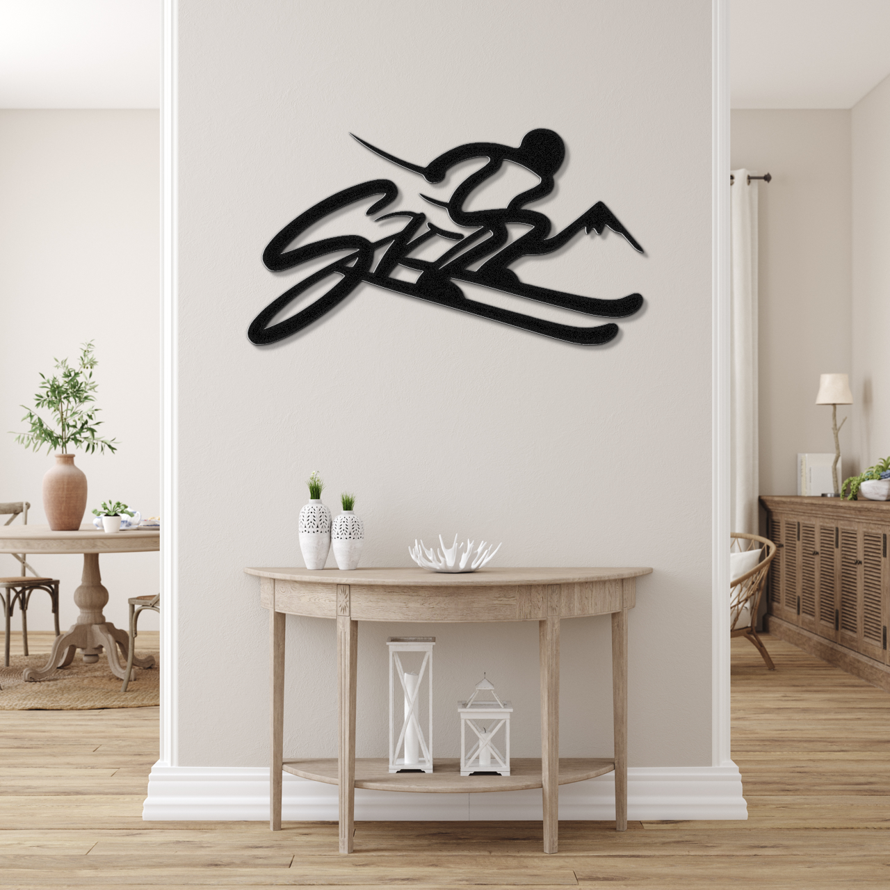 Skiing Metal Wall Art