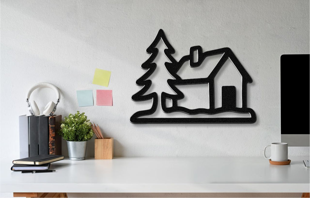 Mountain Cabin Metal Wall Art