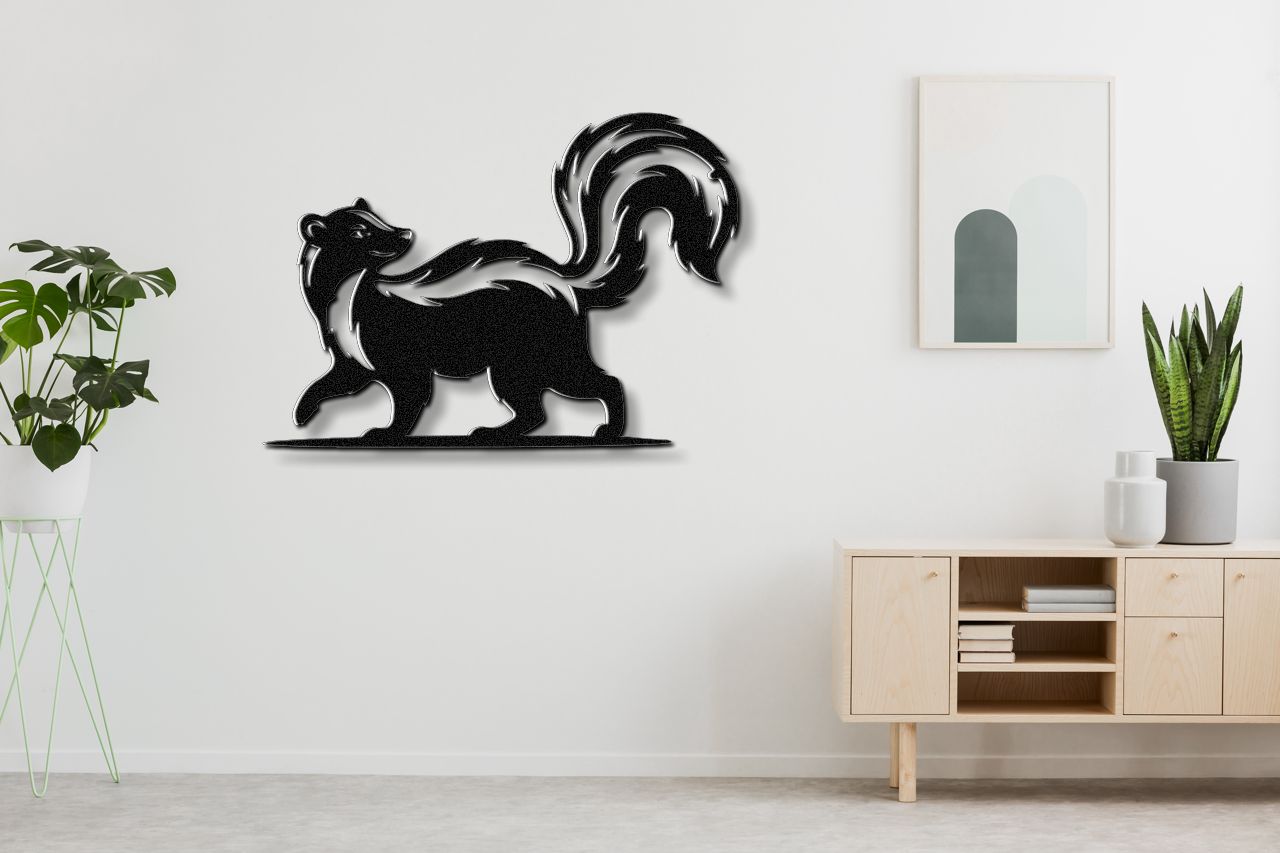 Sneaky Skunk Metal Wall Art