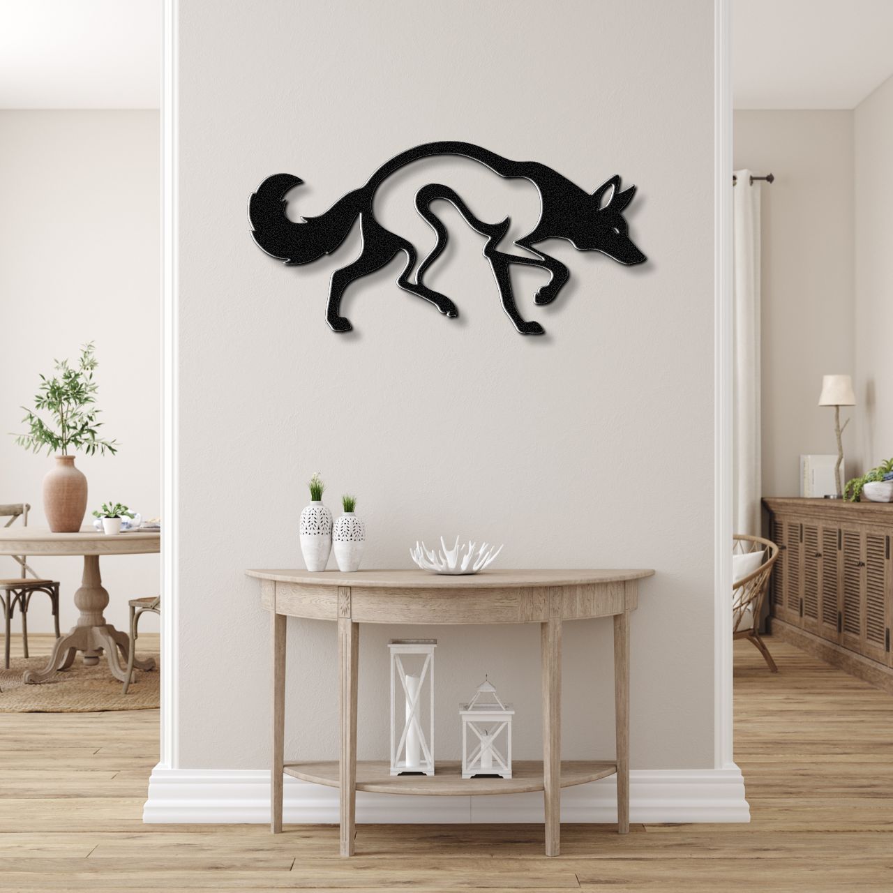 Sneaky Coyote Metal Wall Art