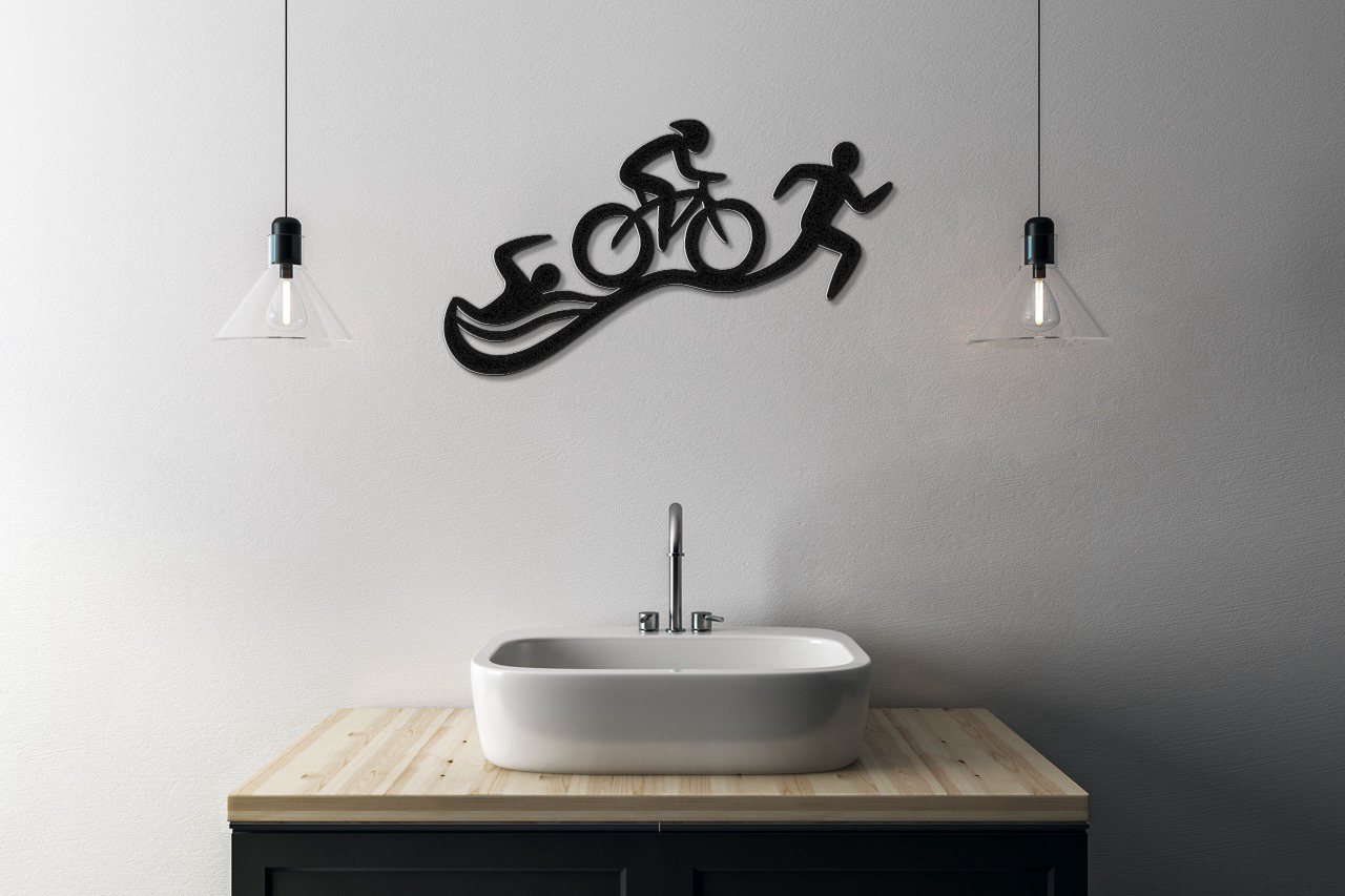 Triathlon Metal Wall Art