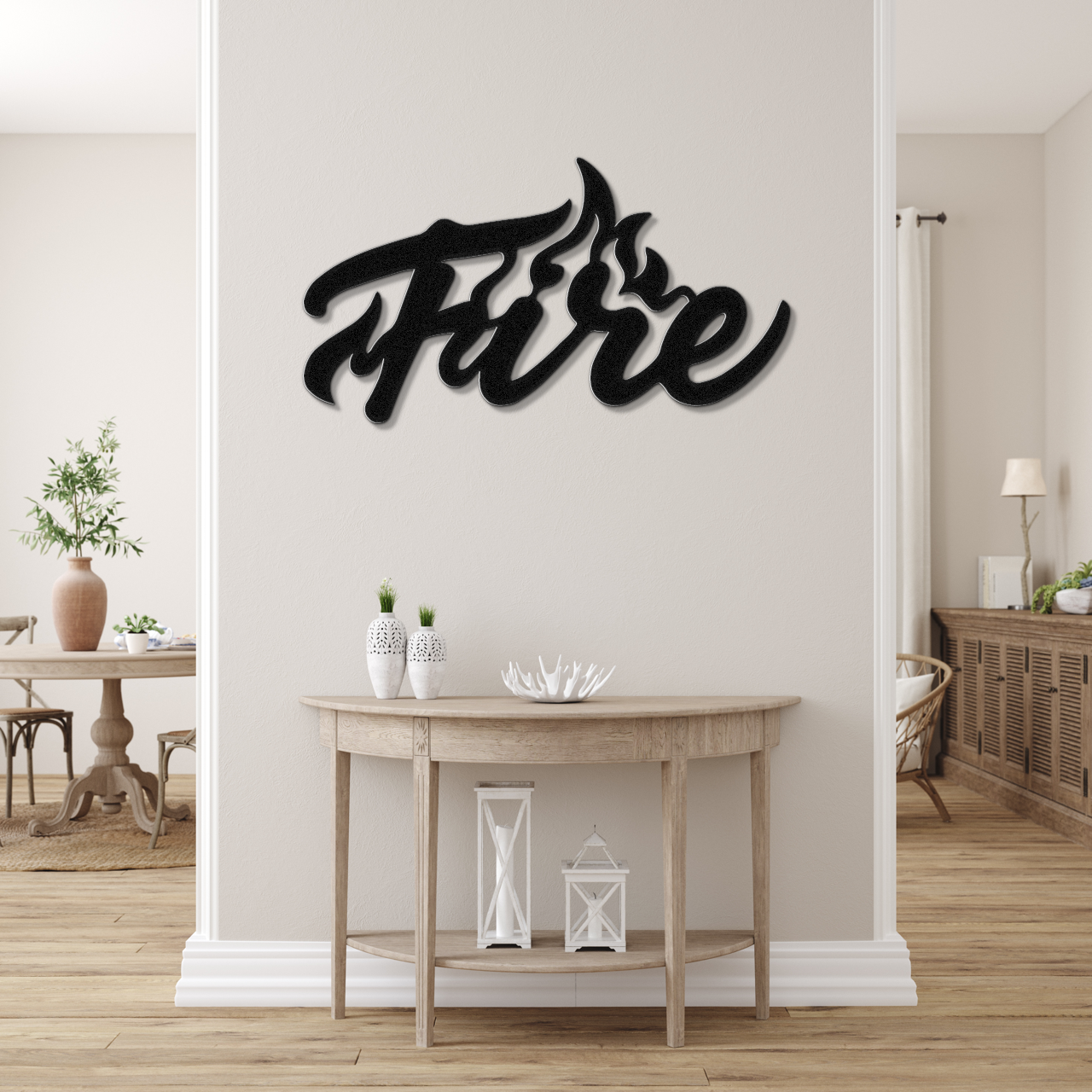 Abstract Fire Metal Wall Art