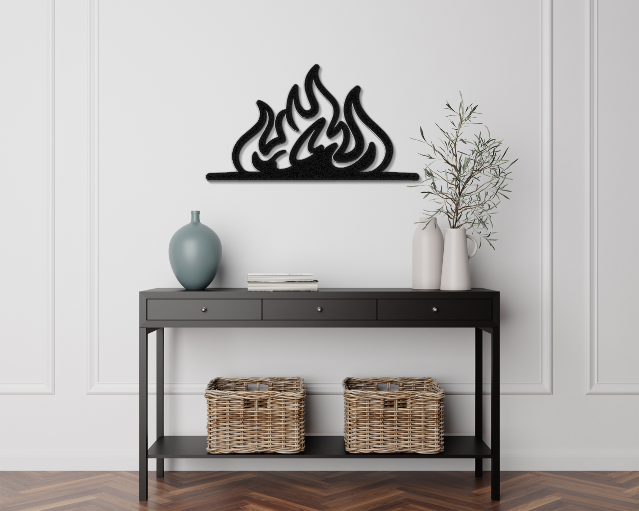 Abstract Fire Metal Wall Art