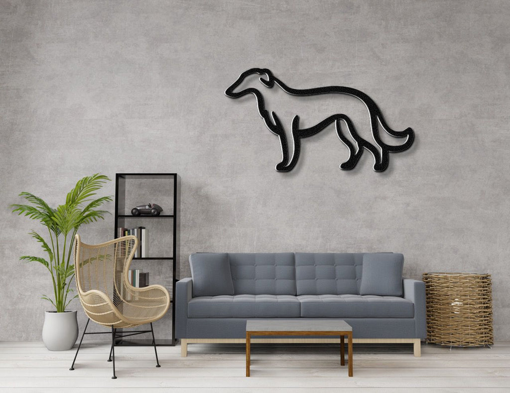 Borzoi Dog Metal Wall Art