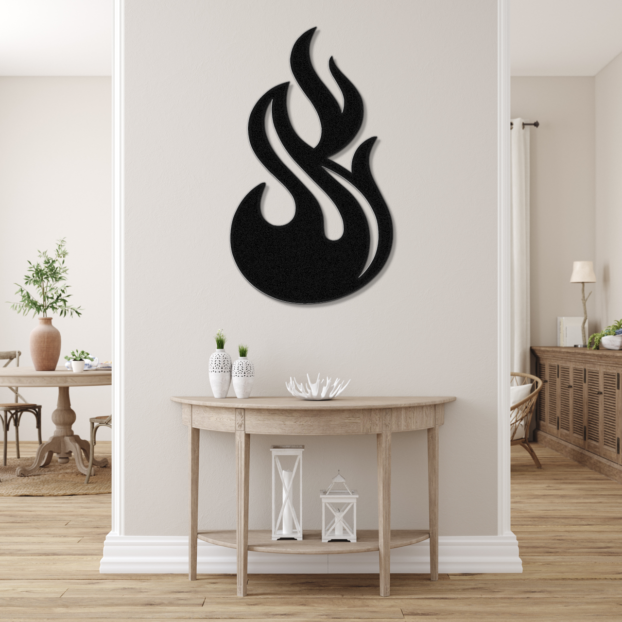 Abstract Fire Metal Wall Art