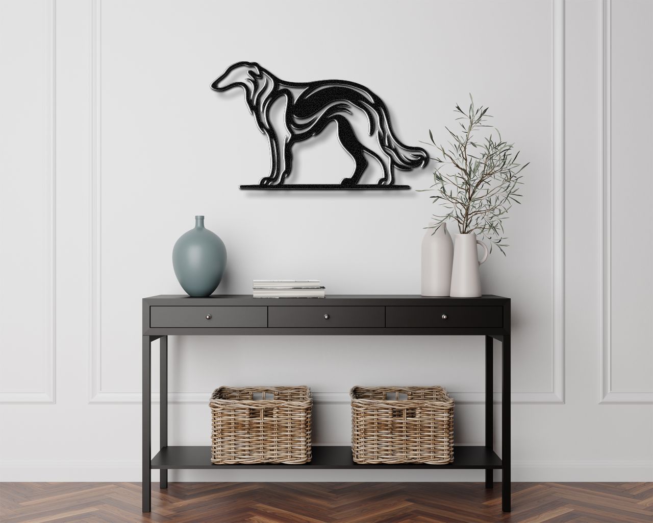 Borzoi Dog Metal Wall Art