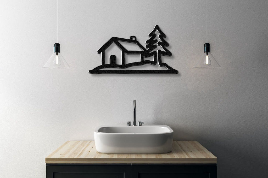 Mountain Cabin Metal Wall Art