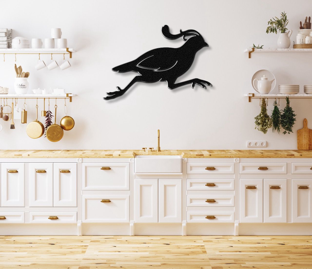 Running Quail Metal Wall Art
