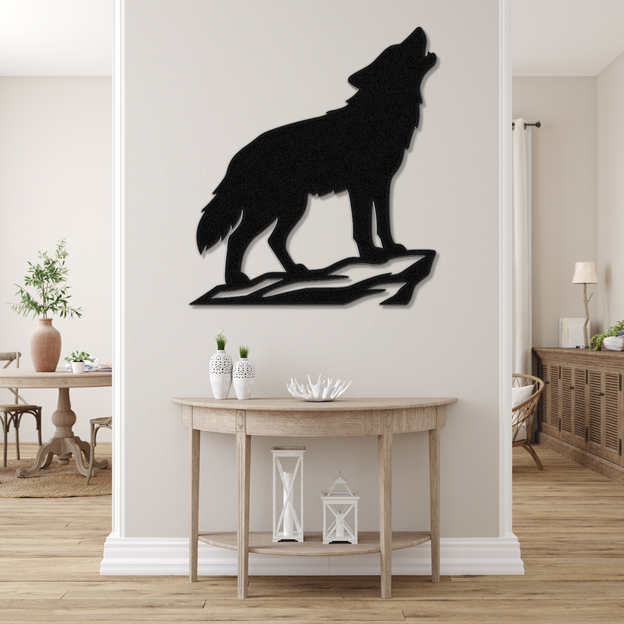 Howling Coyote Metal Wall Art