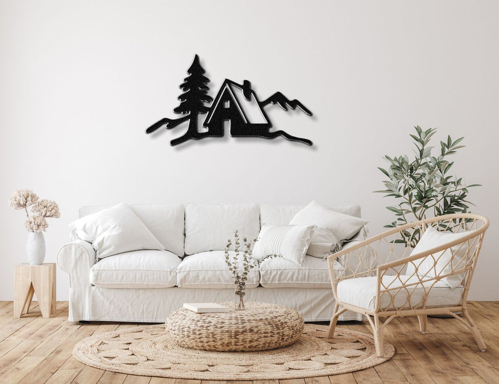 Mountain Cabin Metal Wall Art