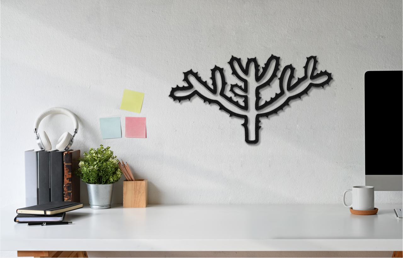 Cholla Cactus Metal Wall Art