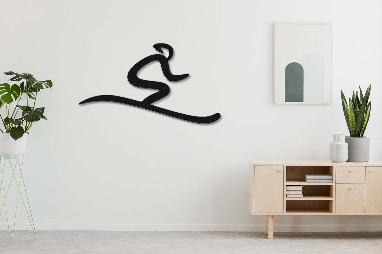 Skiing Metal Wall Art