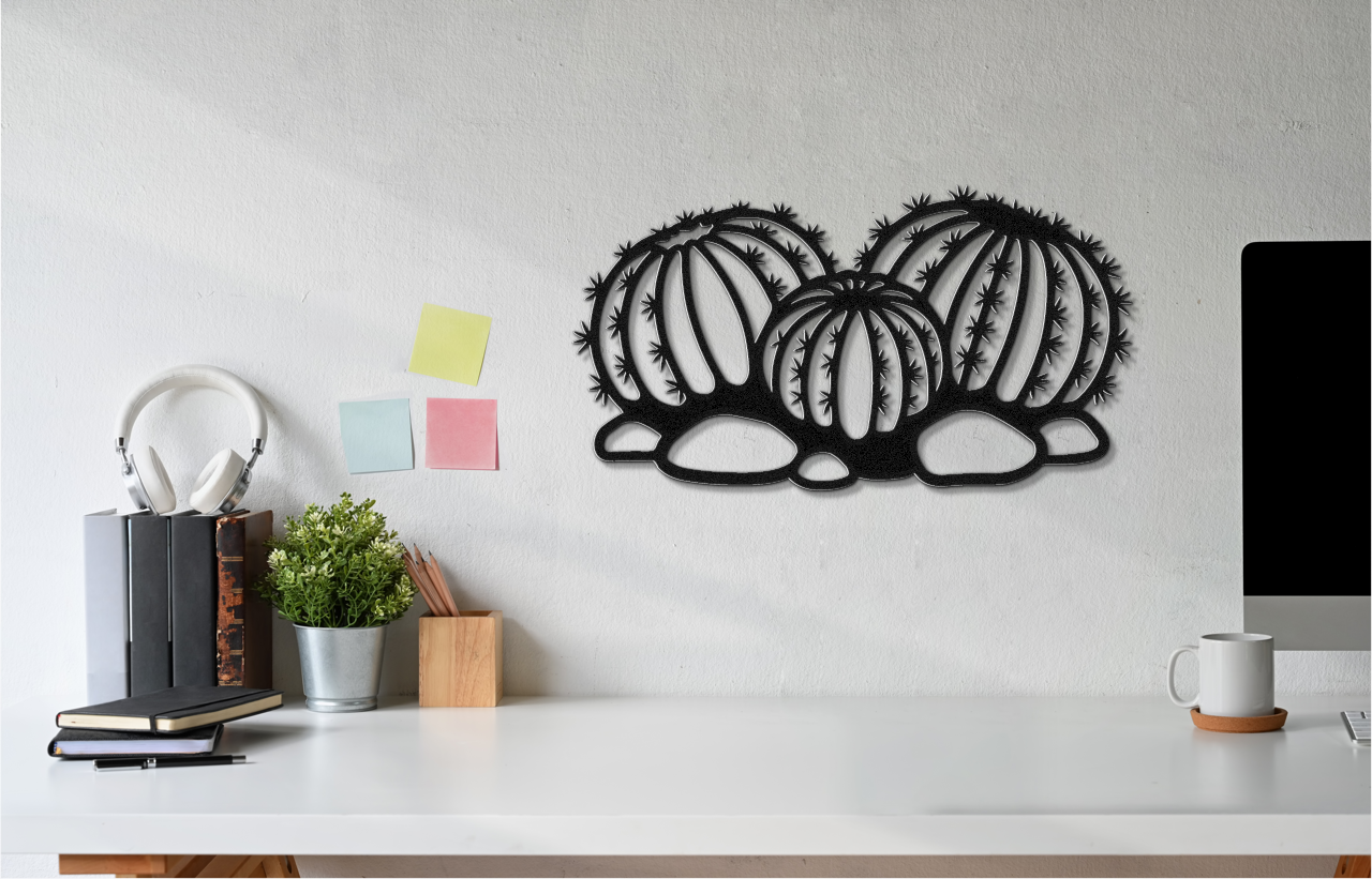 Barrel Cactus Metal Wall Art