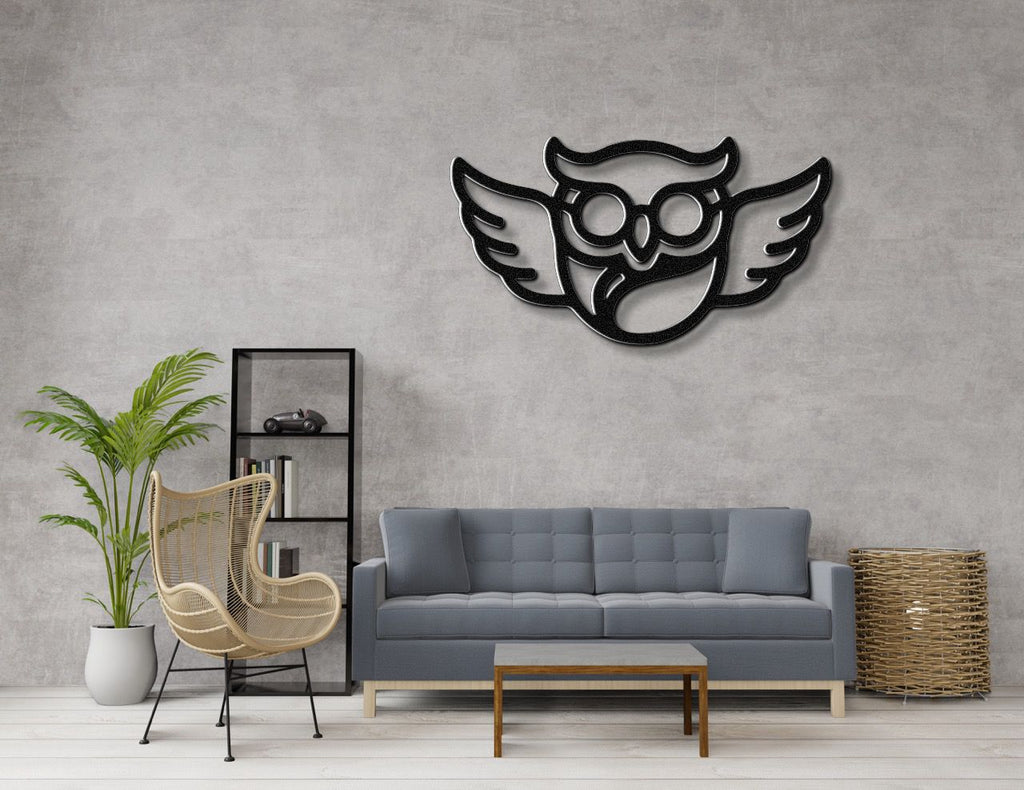 Nerdy Owl Metal Wall Art