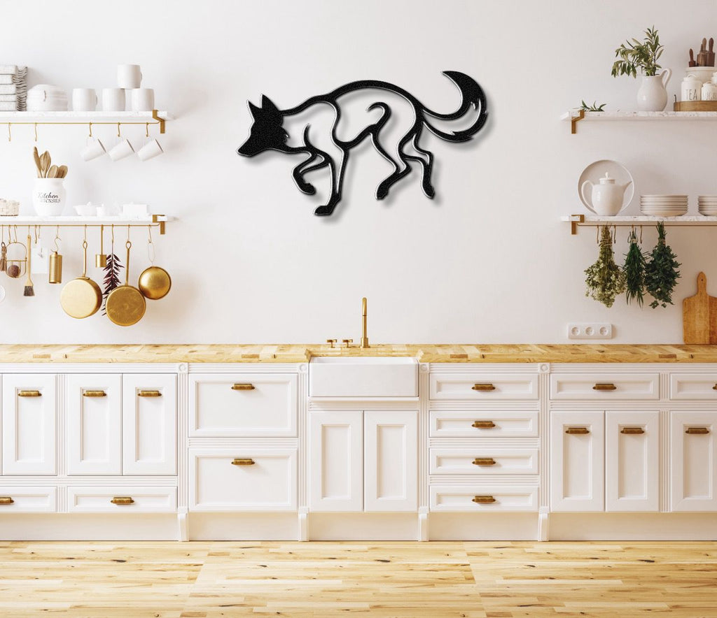 Sneaky Coyote Metal Wall Art
