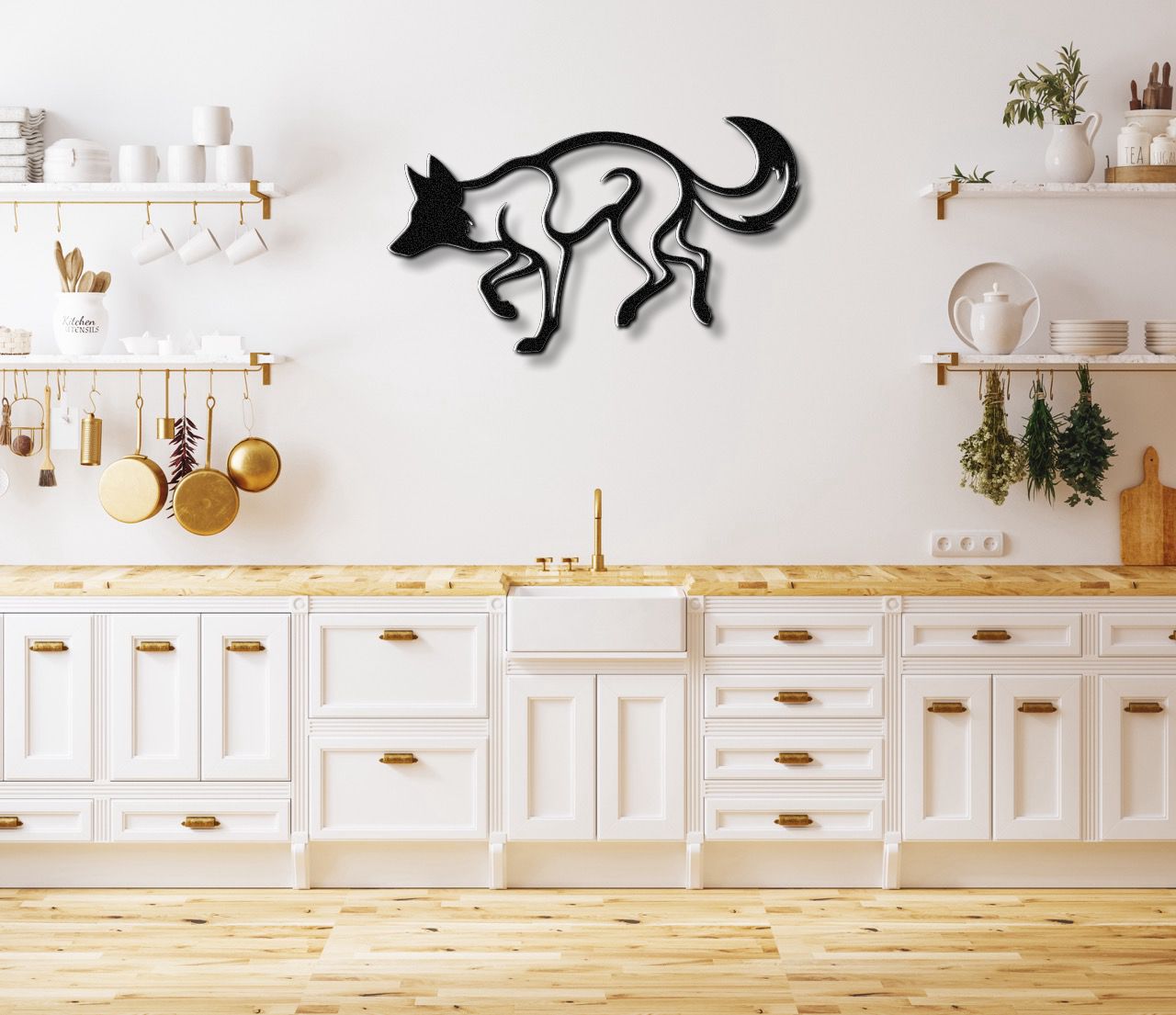 Sneaky Coyote Metal Wall Art